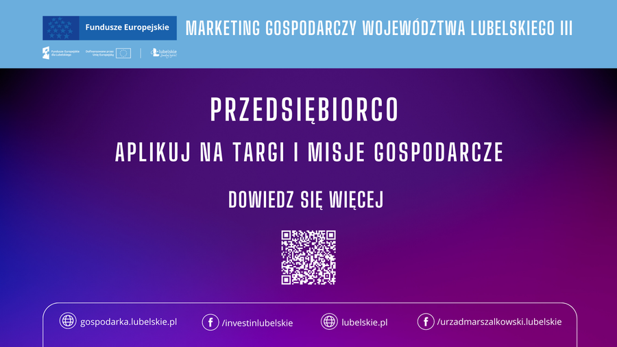 PRZEDSIĘBIORCO APLIKUJ NA TARGI I MISJE GOSPODARCZE WWW